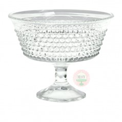 Clear Hobnail Compote