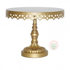 10" Ornate Gold Metal Cake Stand