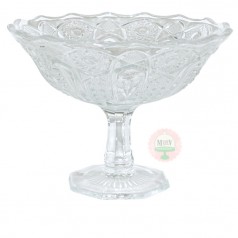 Clear Pressed Glass Compote