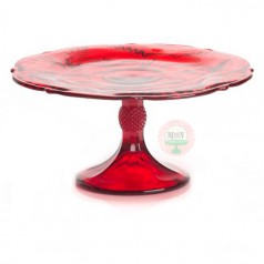 8.5" Candy Apple Red Thistle Cake Stand
