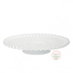 12" Ruffled Edge Low Footed Cake Plate