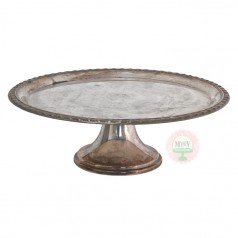 tarnished silver cake stand