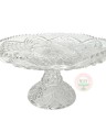 Antique Crystal Sawtooth Edge Cake Stand