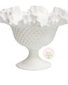 Flared & Fluted Hobnail Compote- Large