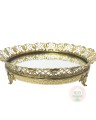 Round Scrolled Mirrored Footed Tray